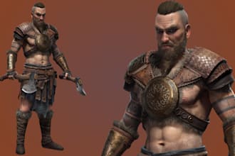 model 3d metahuman character, unity game model, mascot, 3d sculpting, rigging
