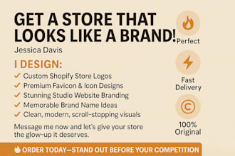design branded store logo shopify favicon icon design studio website brand name