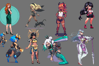 do 2d pixel game character nsfw pixel art sprite sheet pixel animation rpg maker