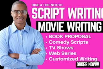 be your scriptwriter, kids youtube channel, bible series, novel to movie script