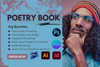 do poetry book formatting, poetry book cover design, poem self help fiction book
