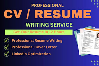 write your executive CV, cover letter, resume,  and optimize your linkedin