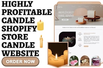 design candle website candle shopify store scented candle dropshipping website