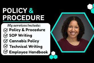write business policy and procedure manual, cannabis policy, employee handbook