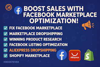 optimize and manage your fb marketplace ebay and walmart dropshipping listing