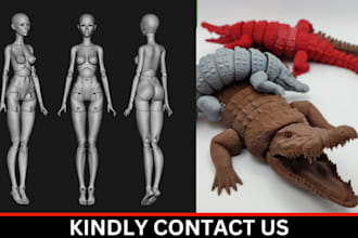 sculpt 3d articulated 3d bjd doll toy model, 3d flexi model 3d dragon stl file