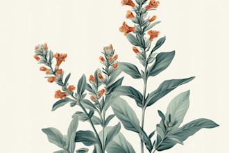 draw hand drawn, botanical, floral and retro illustration