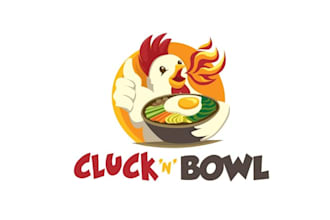 make awesome restaurant serving korean fried chicken logo
