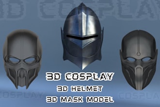 do printable 3d mask helmet model pepakura cosplay props for 3d printing