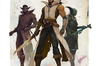 create fantasy dnd character art, illustration, concept art