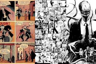 draw dark manga art, horror anime panel, creepy retro comic strip or page