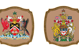 make vintage heraldic family crest coat of arms logo