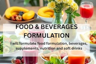 formulate food formulation, beverages, supplements, nutrition and soft drinks