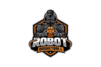 design particular unique robot basketball logo