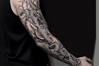 create custom tattoo design, tattoo sleeve