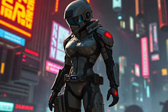 design stunning sci fi, cyberpunk, portrait art