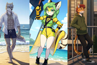 draw furry ref sheet art, furr oc, nsfw or sfw fursona art, anthro character