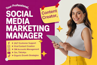 be your socia media marketing manager, content creator and brand strategist