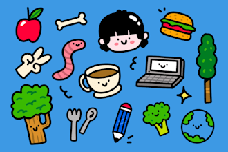 create hand drawn cute doodles illustration
