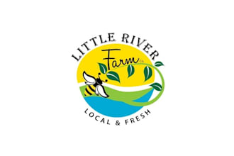 design elegant genuine little river farm logo