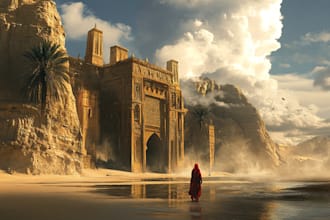 create a stunning environment concept art illustration