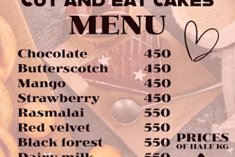 make menu cards for your business