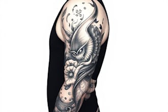 create unique custom tattoo design, tattoo sleeve