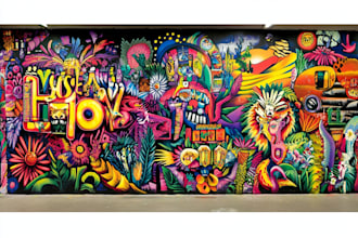 create graffiti pop art canvas designs and murals
