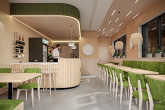 create photorealistic 3d renderings for your restaurant or cafe design