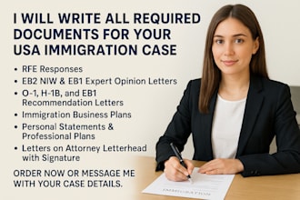 draft recommendation letter and expert opinion for eb2 niw, eb1a, o1 visa