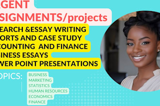 research and write on economics,finance,business and human resource tasks