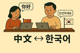 provide high quality chinese to korean translation