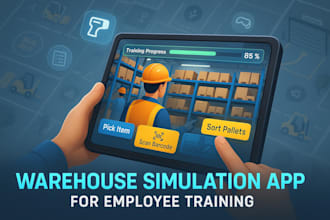 create a warehouse task simulation app for employee training