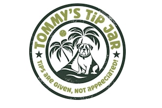 design bull dog palm tree beach bar logo