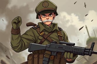 draw military character mascot