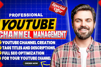 set up and grow your youtube channel with full SEO support