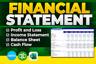 prepare financial statement, profit and loss, income statement and balance sheet