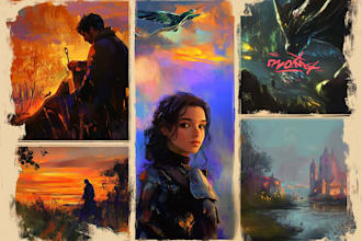 draw realistic digital portrait art in oil painting style