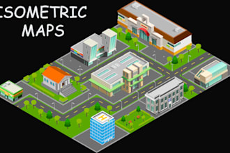 draw high quality vector or isometric map illustrations