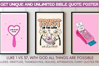design unique bible quotes prints, christian wall art poster, svg for etsy, ebay