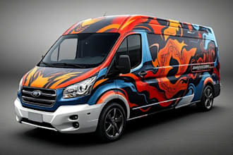 design awesome car, van, vehicle wrap design and vehicle stickers