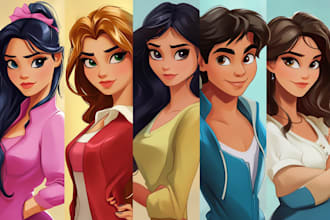 draw your portrait or character in disney style