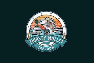 design taproom located coast logo