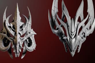 custom 3d mask cosplay helmet model, mask design 3d helmet for 3d printing