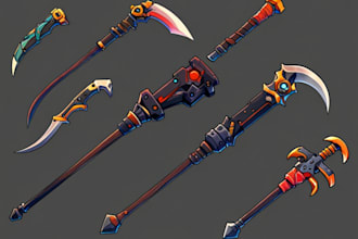 design you weapon assets for your game character