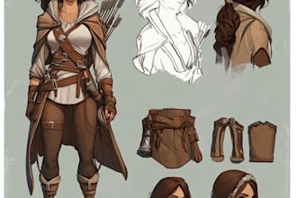 make dnd character art, 2d game character art in unique style