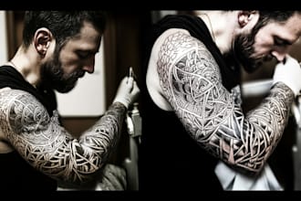 make quick geometric unique tattoo design for you