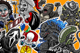 draw super detailed chibi character sticker pack design