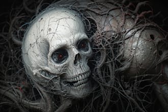 create dark art, horror or skull artworks illustration