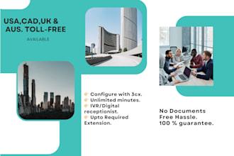 provide tollfree for USA,UK,aus,canada configure with 3cx